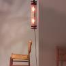 BALKE rouge marsala argenté Lampe baladeuse d'extérieur 2 Lumières H67cm