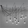 MAMAN Noir Suspension 14 lumières avec Ampoules Transparentes 4m Ø Modulable