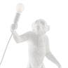MONKEY Blanc Lampe à poser Singe debout H54cm