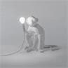 MONKEY Blanc Lampe à poser d'extérieur Singe assis H32cm