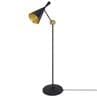 BEAT FLOOR laiton doré brossé intérieur or et câble et rosace noir Lampe de lecture Métal H157cm