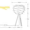CARMINA jaune sahara tie and dye Lampe à poser Trépied Blanc Ø32cm