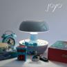 JOYO bleu ciel Lampe avec port USB Multifonction Laquée H27cm