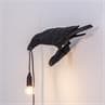 BIRD Noir Applique gauche Oiseau H12,3cm