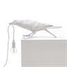 BIRD Blanc Lampe à poser Oiseau Penché H10,5cm