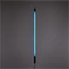 LINEA Bleu Lampadaire Néon LED avec base bois H140cm