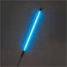 LINEA Bleu Lampadaire Néon LED avec base bois H140cm