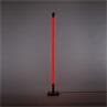 LINEA Rouge Lampadaire Néon LED avec base bois H140cm