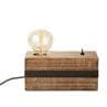 WOODHILL Bois Lampe à poser Métal et bois avec interrupteur L22cm