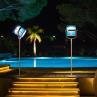 PARIS Blanc/Bleu cyan Lampadaire d'extérieur LED solaire Aluminium/Textile outdoor H140-170cm