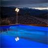 PARIS Blanc/Rouge Lampadaire d'extérieur LED solaire Aluminium/Textile outdoor H140-170cm