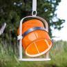 PETITE Blanc/Orange Lampe à poser/Lanterne d'extérieur LED solaire Aluminium/Textile H36cm