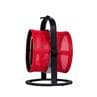 PETITE Noir Charbon/Rouge Lampe à poser/Lanterne d'extérieur LED solaire Aluminium/Textile H36cm