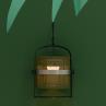 PETITE Noir Charbon/Vert fougère Lampe à poser/Lanterne d'extérieur LED solaire Aluminium/Textile H36cm