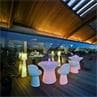 CAPRI Blanc Table lumineuse LED d'extérieur RGB solaire rechargeable H73cm Ø99cm