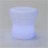 CORFU Blanc Tabouret bas lumineux LED d'extérieur RGB solaire rechargeable H37cm Ø40cm
