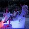 TARIDA Blanc Chauffeuse lumineuse LED d'extérieur RGB solaire rechargeable H66cm