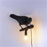BIRD Noir Applique droite Oiseau H17cm