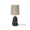 HEBE Sable Noir Lampe à poser avec variateur Céramique/Textile H58.5cm