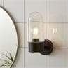 ZEN transparent et noir Applique pour salle de bain Métal/Verre H27cm