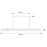 ORG blanc opalin laiton Suspension LED Métal/Verre/Acrylique L200cm
