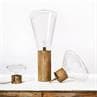 MINI MUFFINS Transparent Lampe à poser LED Chêne/Verre H26cm