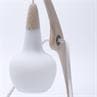 N°15.100 PHASME S naturel et blanc Lampe à poser en Frêne naturel et Verre H44cm