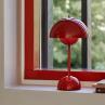 FLOWERPOT VP9 rouge vermillon Lampe à poser sans fil avec variateur tactile H29.5cm