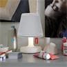 EDISON THE PETIT HOODIE gris Lampe à poser LED avec Abat jour Polyester rechargeable H25cm