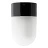 PURE PORCELAINE noir verre blanc Applique de salle de bain porcelaine/verre Ø9.5cm H11cm