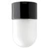 PURE PORCELAINE noir verre blanc Applique de salle de bain porcelaine/verre opalin Ø8.5cm H9.5cm