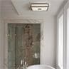 MASHIKO 400 SQUARE LED bronze Plafonnier LED salle de bain métal et polycarbonate givré 40x40cm