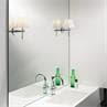 ROMA Chrome Applique montante salle de bain métal et verre opalin H19cm