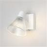 MINSTER blanc verre transparent Applique verre et porcelaine P22cm