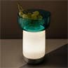 BONTÀ turquoise Lampe sans fil avec bol H26cm