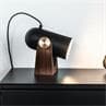 CARRONADE Noir Applique / Lampe à poser Métal / Bois avec prise et interrupteur H16cm