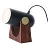 CARRONADE Noir Applique / Lampe à poser Métal / Bois avec prise et interrupteur H16cm