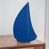 BATEAU Bleu Klein Applique / Lampe à poser en métal découpé forme Bateau avec prise H32cm