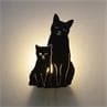 KITTIES Noir Applique murale / Lampe à poser en métal découpé forme Chat avec prise H33cm