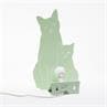 KITTIES vert menthe Applique murale / Lampe à poser en métal découpé forme Chat avec prise H33cm
