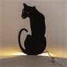 PANTHER Noir Applique murale / Lampe à poser en métal découpé forme Panthère avec prise H40cm