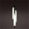 BLACK NOTE noir et blanc Suspension 3 Lumières LED Bois/Metal H90cm
