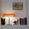 HI - CLUB Blanc Lampe à poser LED Bois/Métal H36.5cm