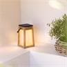 TINKA TECKA bois naturel .Lanterne d'extérieur LED rechargeable & solaire Bois/Aluminium H25cm 300 Lumens