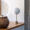 APAPA Laiton / Azur  Lampe à poser globe tissé H40cm