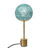 APAPA Laiton / Vert de gris Lampe à poser globe tissé H40cm