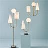 PARADISO blanc laiton Lampe à poser 2 lumières Laiton/Verre/Marbre H71cm