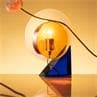 ECLIPSE jaune bleu et blanc Lampe à poser Cristal/Plomb H29cm