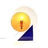 ECLIPSE jaune bleu et blanc Lampe à poser Cristal/Plomb H29cm