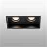 HYDE Noir Spot Encastrable Orientable 2 Lumières avec porte-lampe L17.1cm